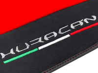 Red Floor Mats for Lamborghini Huracan With Alcantara Leather - AutoWin
