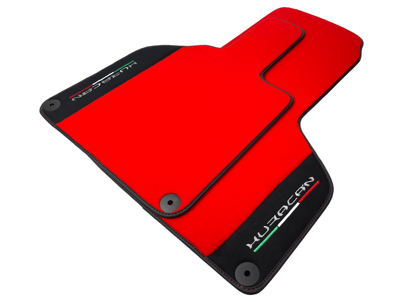Red Floor Mats for Lamborghini Huracan With Alcantara Leather - AutoWin