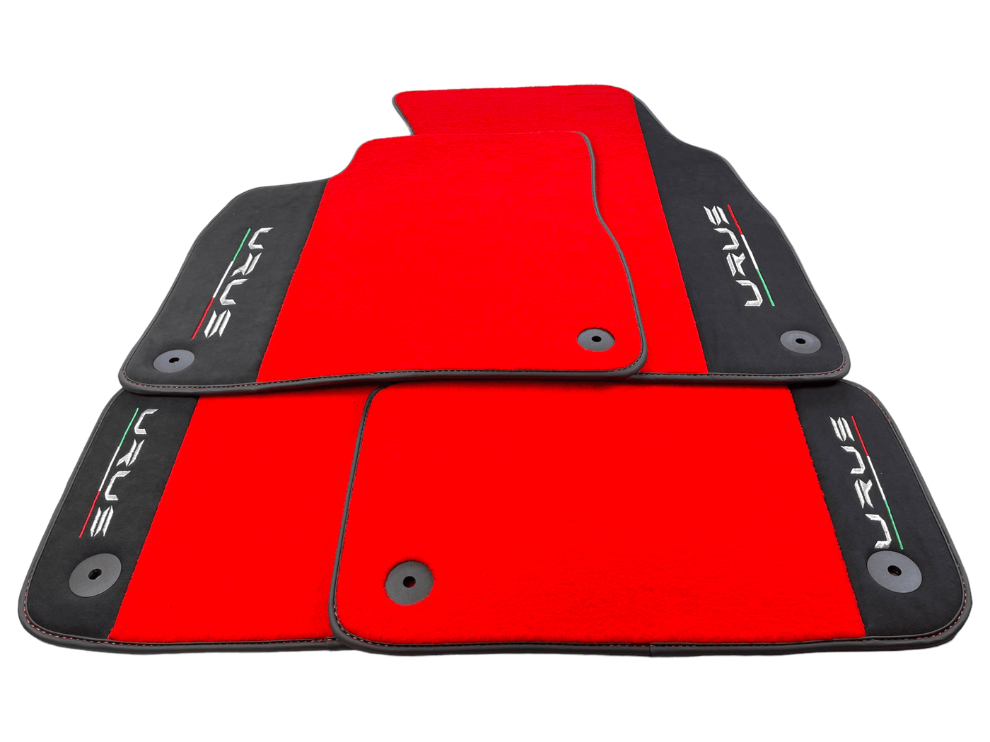 Red Floor Mats For Lamborghini Urus With Alcantara Leather - AutoWin