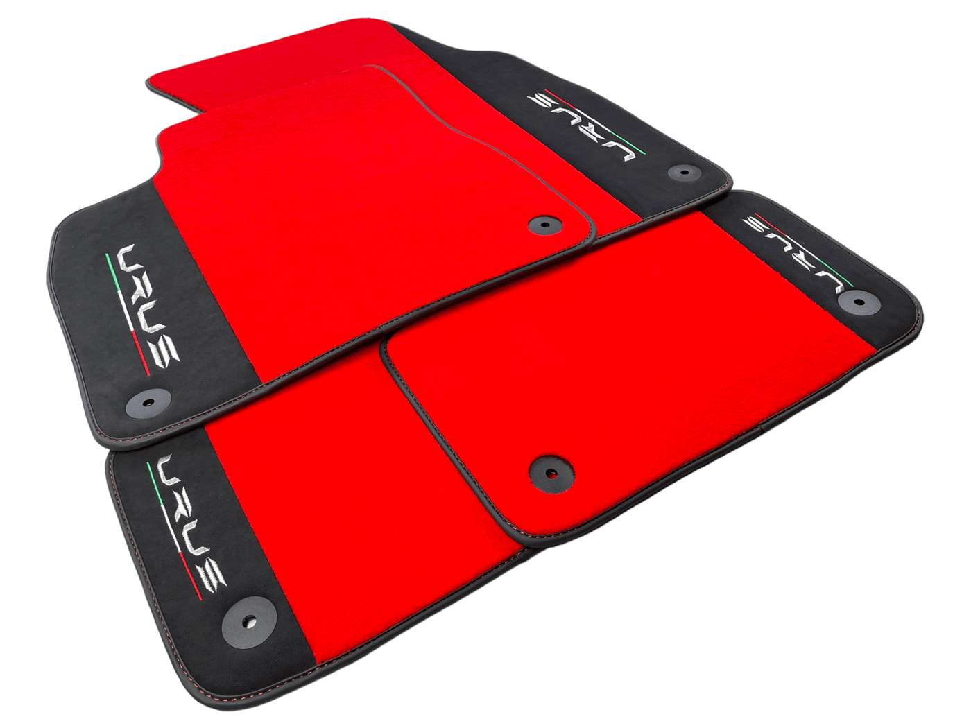 Red Floor Mats For Lamborghini Urus With Alcantara Leather - AutoWin