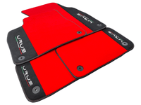 Red Floor Mats For Lamborghini Urus With Alcantara Leather - AutoWin