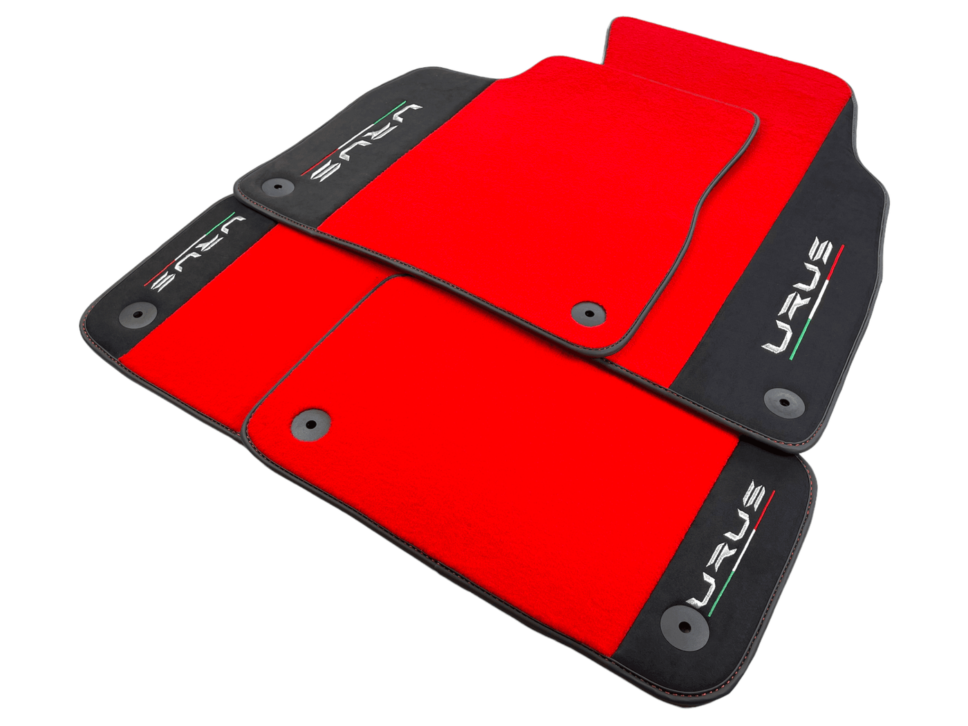Red Floor Mats For Lamborghini Urus With Alcantara Leather - AutoWin
