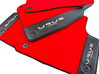 Red Floor Mats For Lamborghini Urus With Carbon Leather - AutoWin