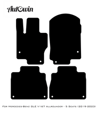 Red Floor Mats For Mercedes Benz GLE-Class V167 Allrounder - 5 Seats (2019-2023) | Limited Edition - AutoWin