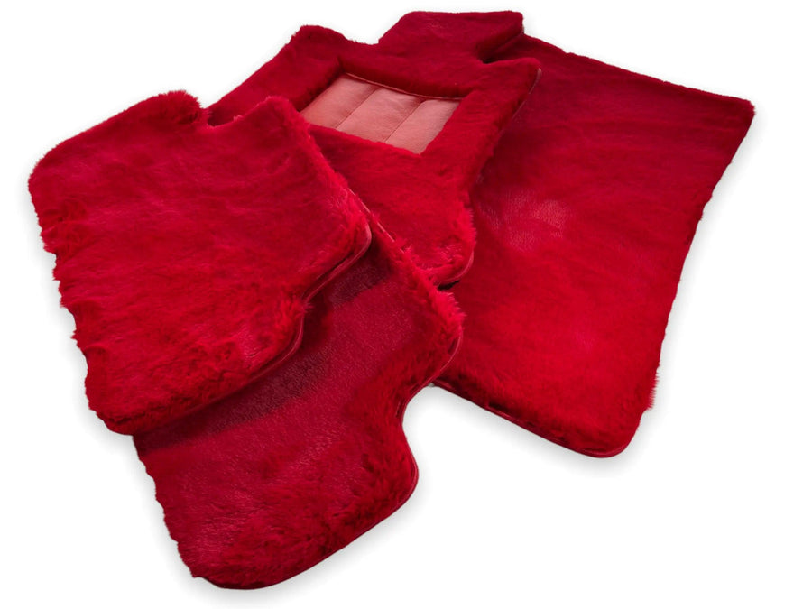 Red Sheepskin Floor Mats For Bentley Mulsanne (2010-2020) Er56 Design Brand - AutoWin