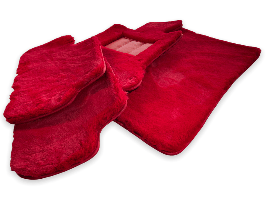 Red Sheepskin Floor Mats For Rolls Royce Cullinan Rr31 2018-2023 Er56 Design Brand - AutoWin