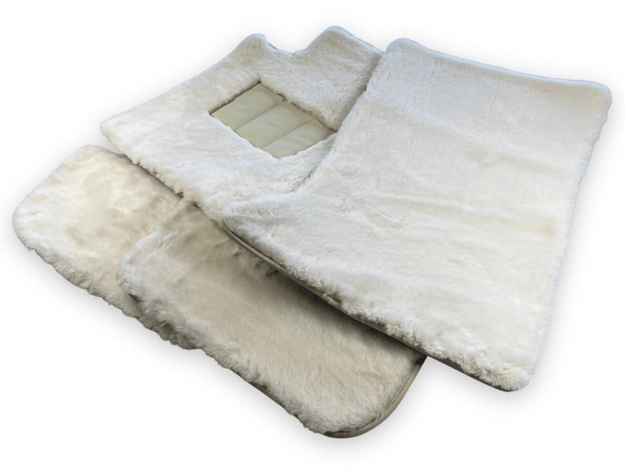 White Sheepskin Floor Mats For Bentley Flying Spur (2013-2019) Er56 Design Brand - AutoWin