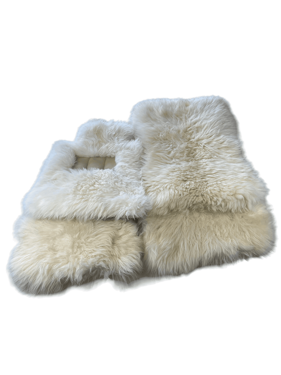 White Sheepskin Floor Mats For Rolls Royce Cullinan Rr31 2018-2023 Er56 Design Brand - AutoWin