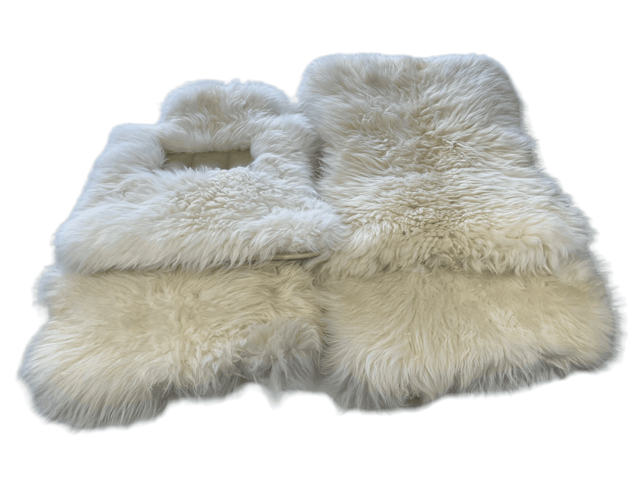 White Sheepskin Floor Mats For Rolls Royce Dawn Rr6 2016-2023 Er56 Design Brand - AutoWin
