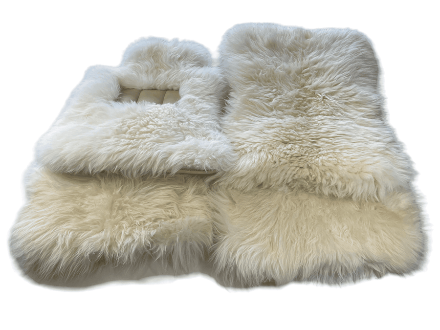 White Sheepskin Floor Mats For Rolls Royce Phantom VIII (2017-2024) ER56 Design Brand - AutoWin