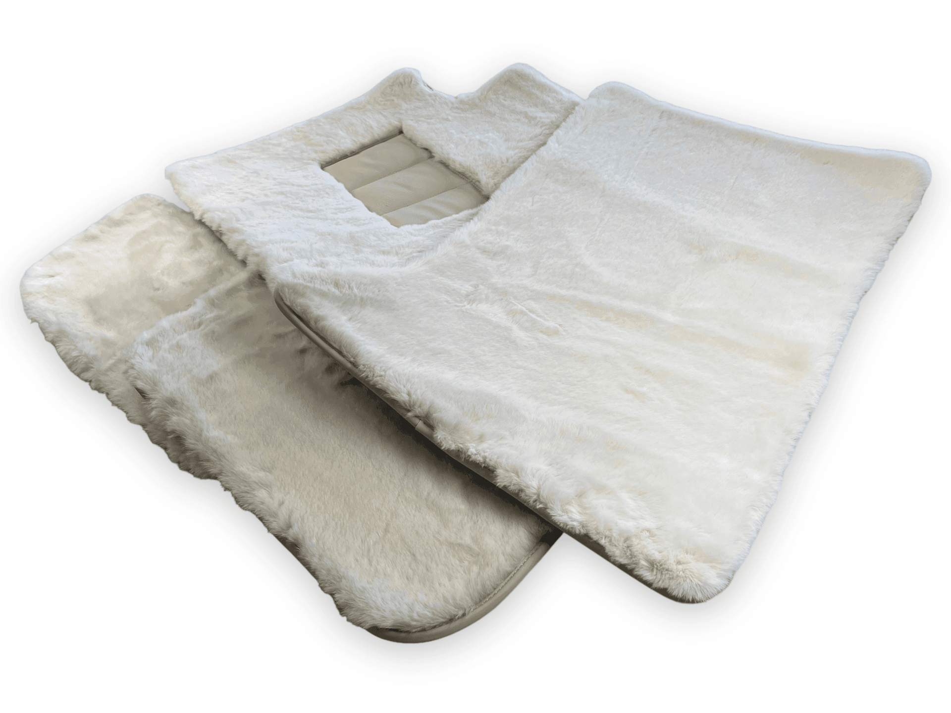 White Sheepskin Floor Mats For Rolls Royce Phantom Drophead Coupe - AutoWin